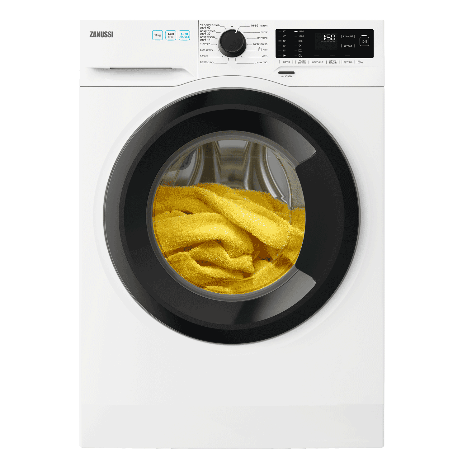 מכונת כביסה Zanussi ZNF142F1G1 10 ק"ג 1400 סל"ד - 14 תוכניות ו-CleanBoost