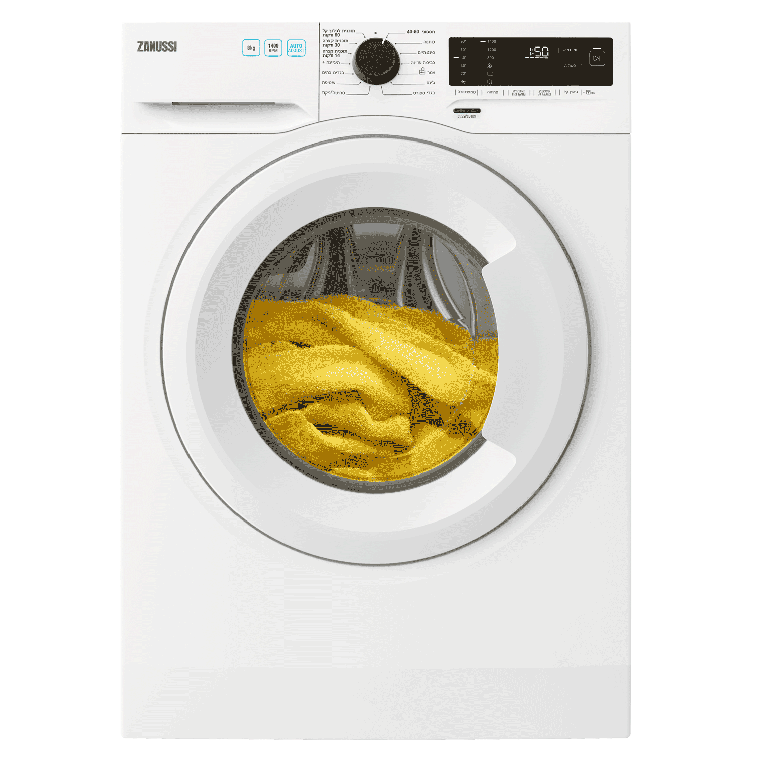 מכונת כביסה Zanussi ZNF842D1W1 8 ק"ג 1400 סל"ד - 14 תוכניות ו-CleanBoost